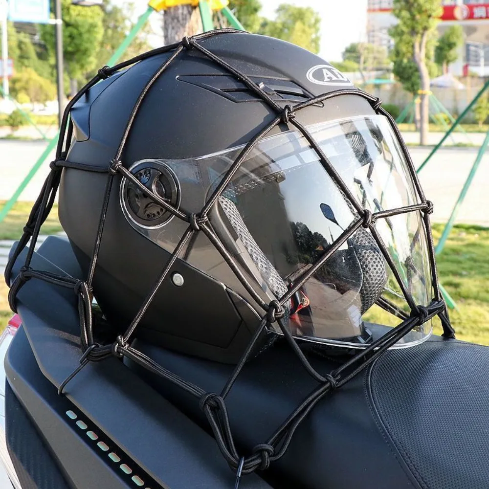 1PC 15.7 inches Motorcycle Cargo Net Elastic Heavy Duty Luggage Net 40cm x 40cm Helmet for Moto and Bike