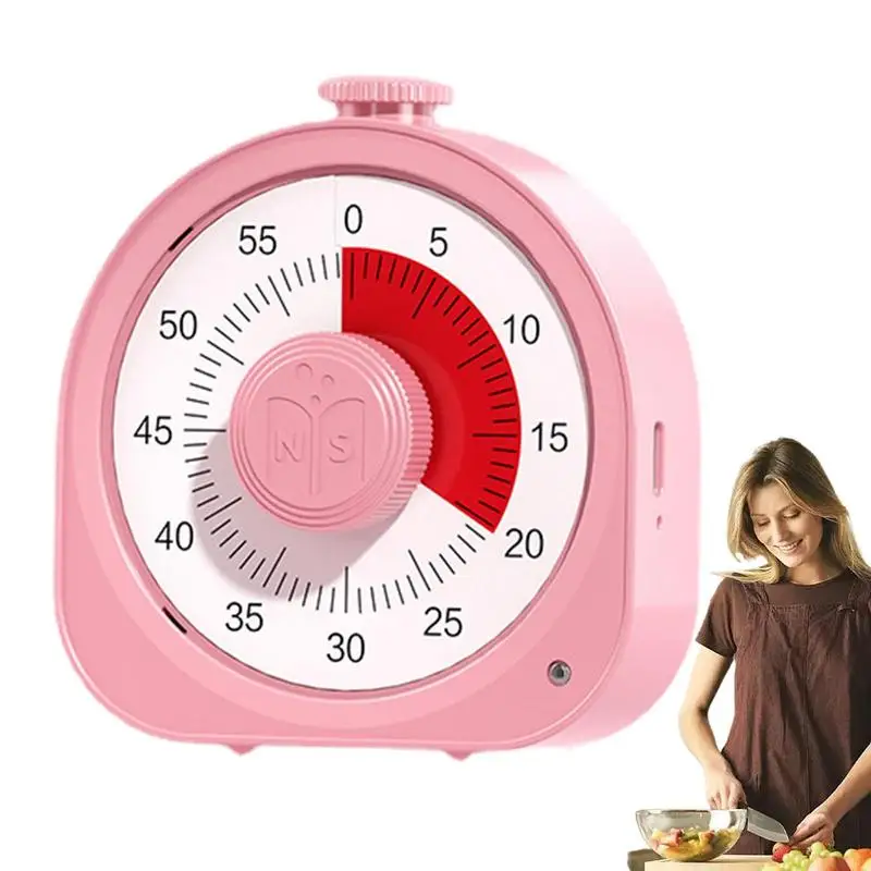 

Visual Timer Mechanical Kitchen Timer 60-Minutes Alarm Cooking Timer With Loud Alarm Magnetic Clock Timer Tools Accessories