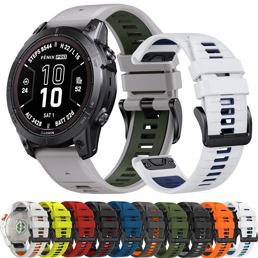 

QuickFit 26mm 22mm Silicone Watch Strap For Garmin Epix Gen 2 Pro 47 51mm Enduro 2 Fenix 3 5 6 7 5X 6X 7X Official Band Bracelet