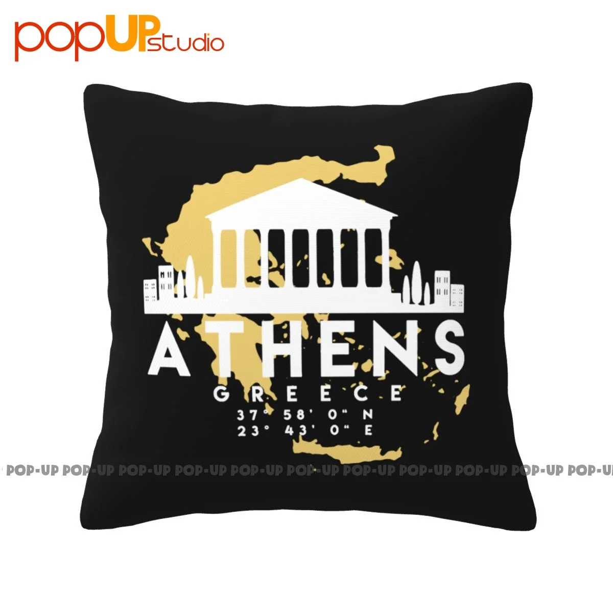 Souvenir Moderno Mappa Atene Atene Grecia Grecia Federa Copricuscino Naturale Personalizzato Modello Decor