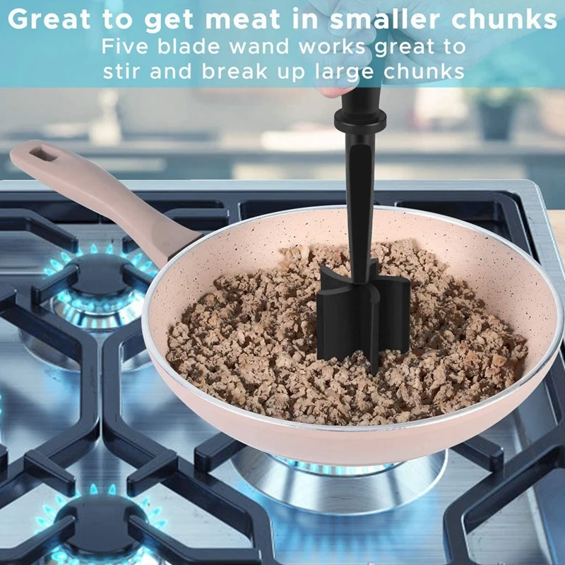 ABRW-Meat Chopper, Multifunctional Heat Resistant Hamburger Chopper, Non Stick Blends And Mashes Ground Meat Chopper Utensil