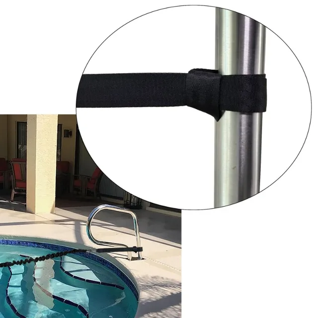 เข็มขัดฝึกว่ายน้ำ สายรัดยืดหยุ่นสำหรับฝึกว่ายน้ำ สายรัดสำหรับฝึกว่ายน้ำแบบอยู่กับที่ เชือกบันจี้จัมพ์ สายรัดต้านทาน 4