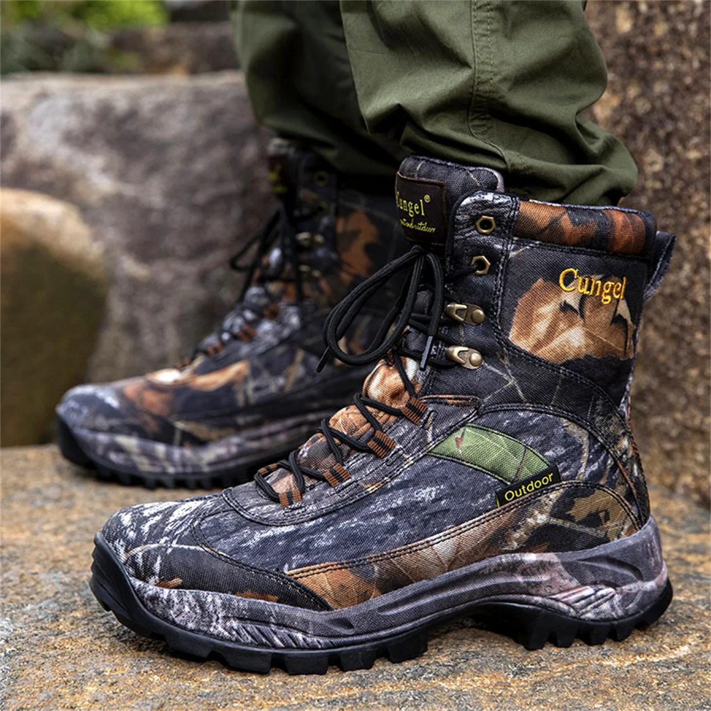 Men's High Top Camouflage Hunting Boots 3