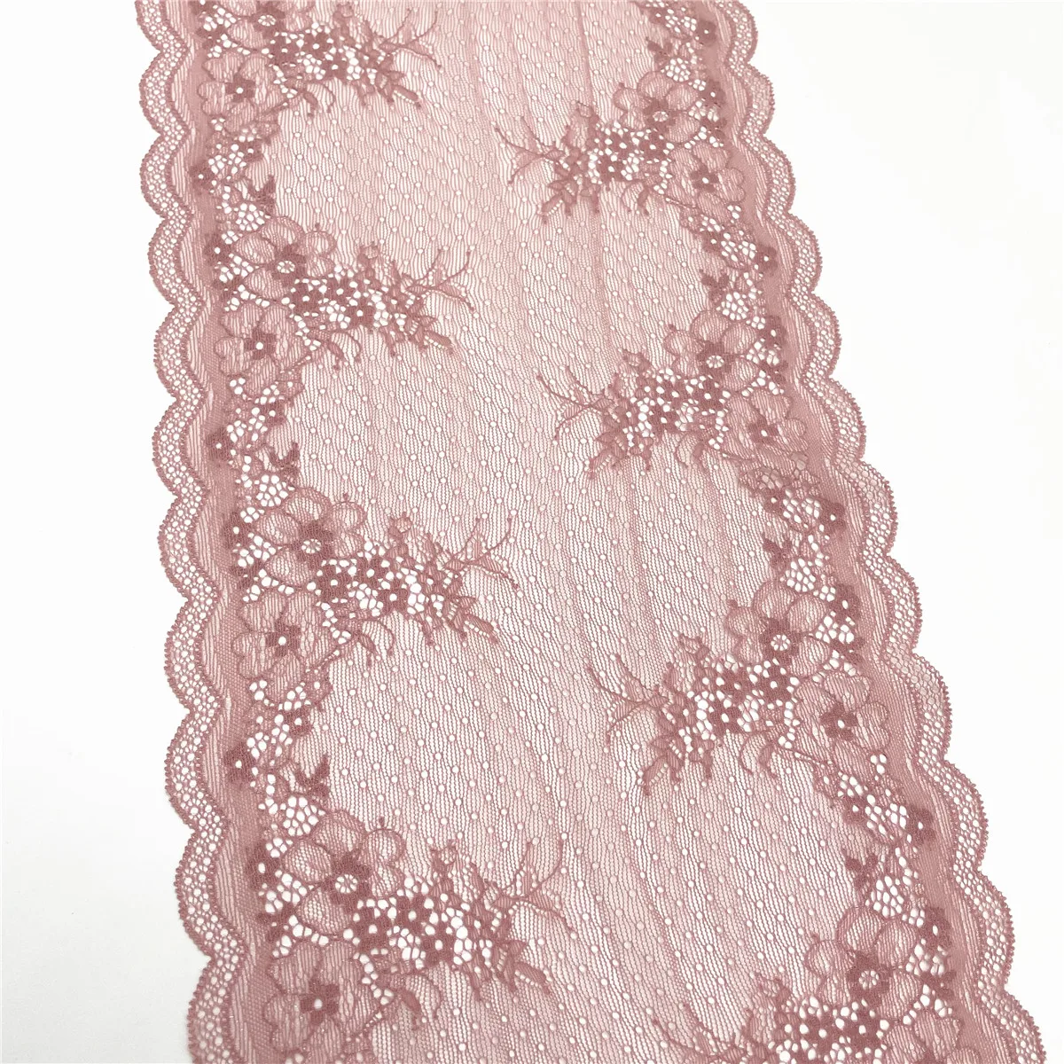 3M/lot Width 8 1/2 in 21.50cm Pink Elastic Stretch Lace For Clothing Accessories Dress Sewing Applique Costume Lace Fabric 6