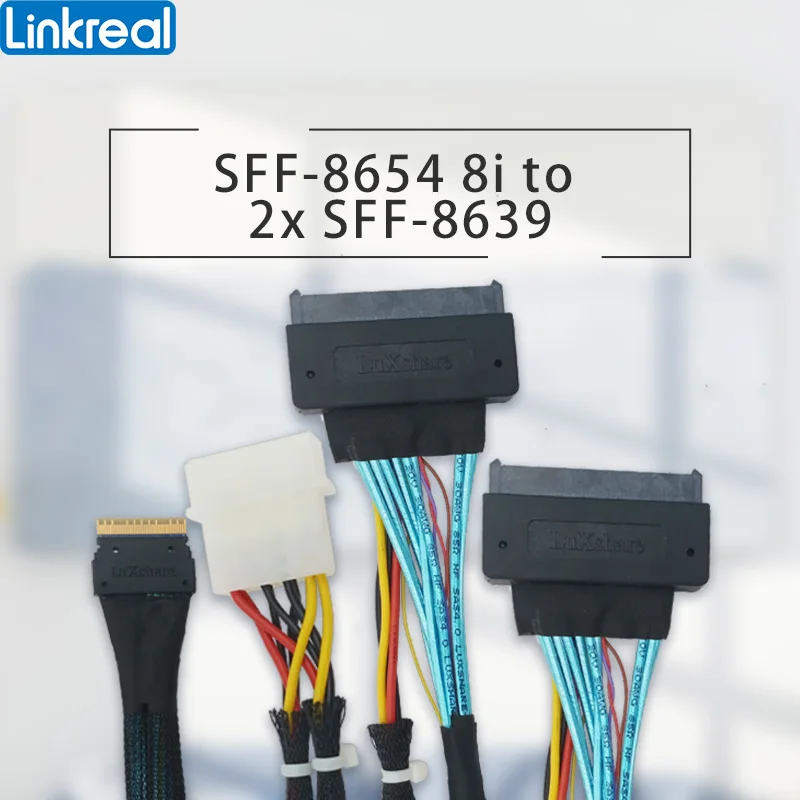 Linkreal Pcie 4.0 Slimsas 8i Sff8654 a Dois U.2 Sff9639 Cabo