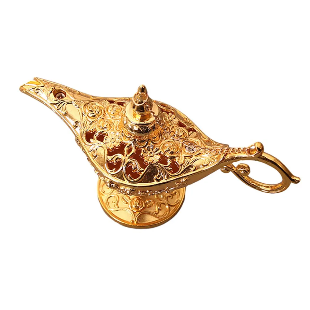 Aladdin Lamp Lega Wish Lamp Mini Statue Retro Wishing Light Home Metal Tabletop Decor Artigianato Regalo Vintage Desktop Ornament