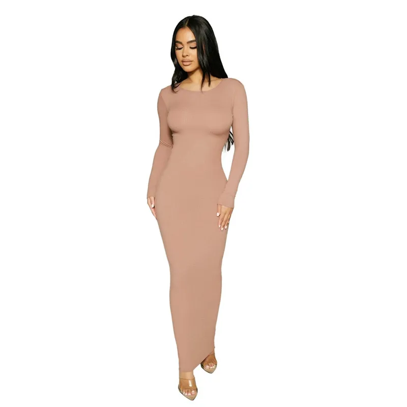 Inwoman Ribbed Knitted Summer Black White Maxi Dress Women 2021 Sexy Party Bodycon Long Dress Sundress Ladies Brown Wrap Dresses red dress