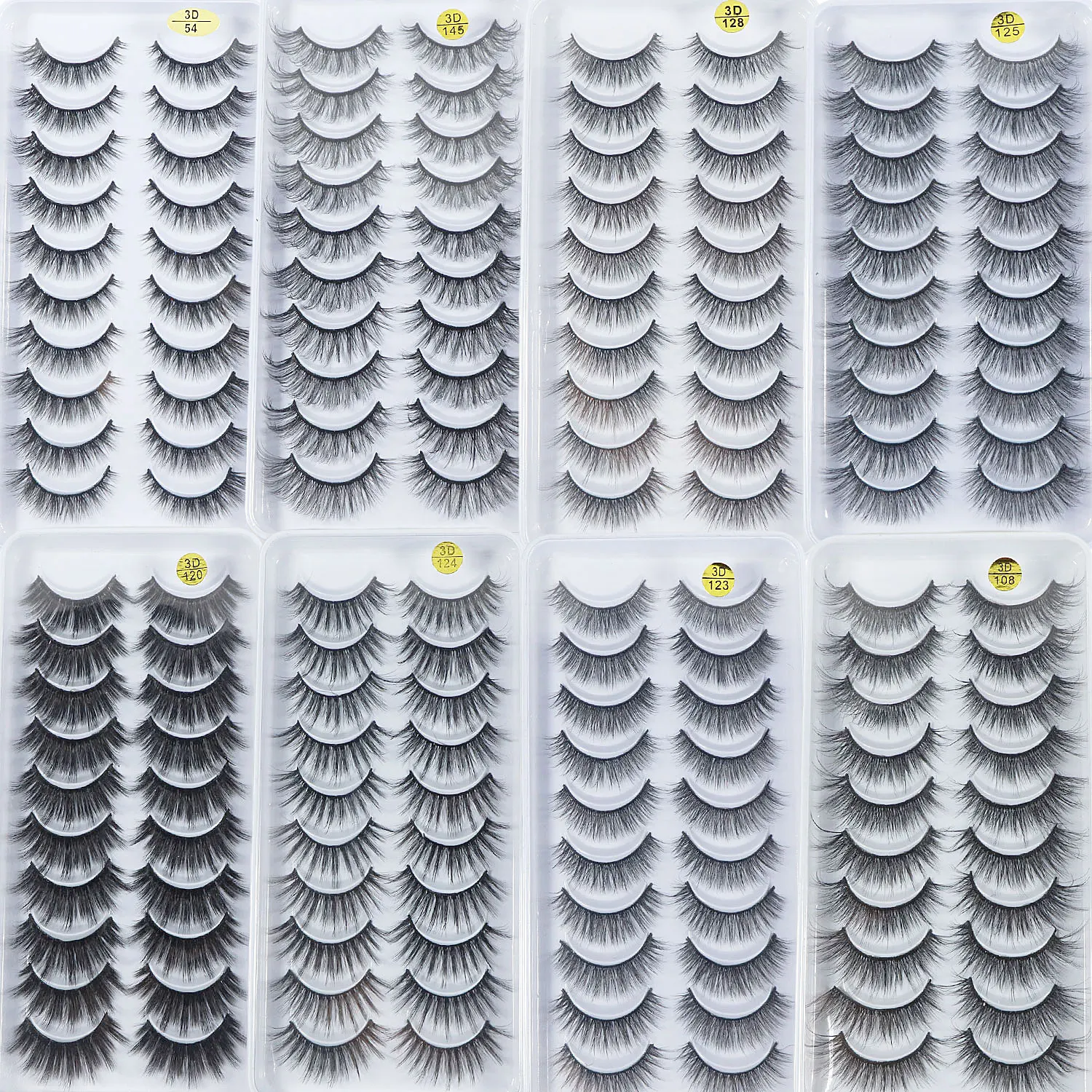 

False Eyelashes Cat Eyes Wispy Natural Faux Mink Lashes 10 Pairs Pack Light Volume Short Fake Eye Lashes Multipack