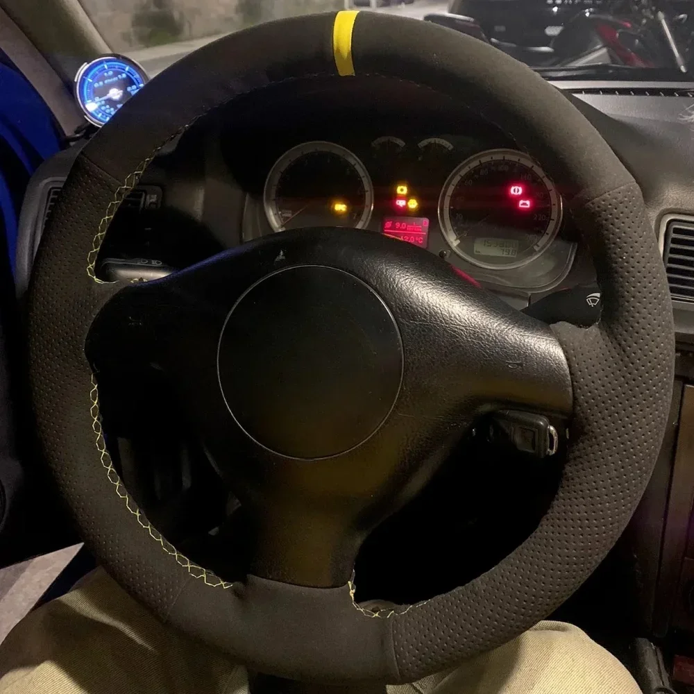 Luxurious Suede DIY Car Steering Wheel Cover - Universal Fit Car Accessory