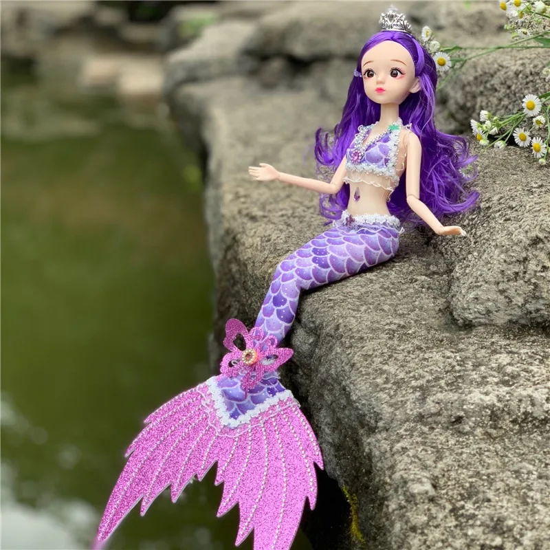 Diamond tail mermaid doll butterfly wings, princess dolls, birthday gifts for boys and girls.