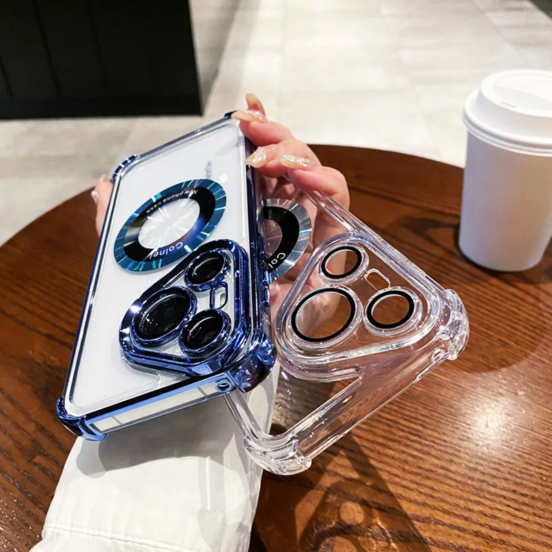 Luxury Transparent Bumper Case with MagSafe Wireless Charging for Huawei - Premium Protection & Style