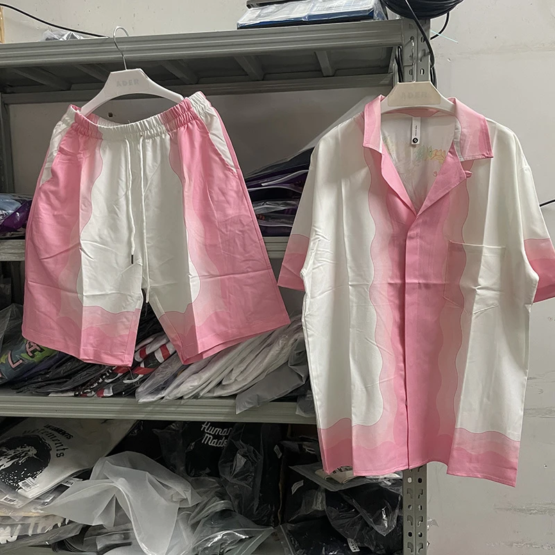 

High Quality Pink Casablanca Shirt Men Women Best Quality Floral Printing Hawaiian Shirts Tee