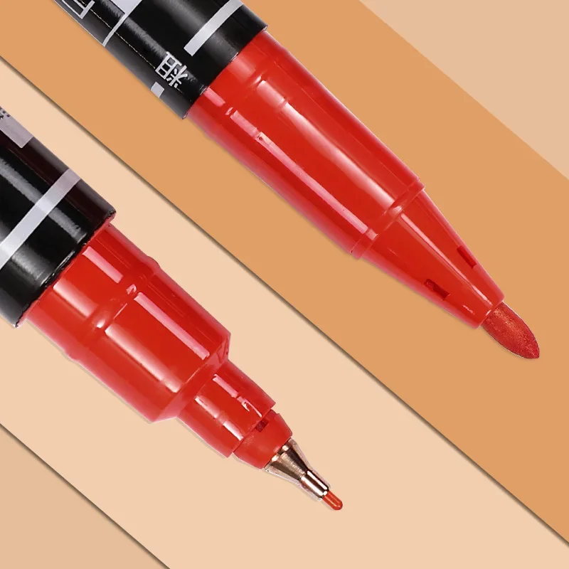 3Pcs High Quality Waterproof Permanent dual Tip 0.5/1.0 mm Nib Black Blue Red Art Marker Pens Student School Office Stationery 4