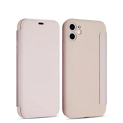thumbnail image 1 of Funda de silicona líquida con tapa de cuero para iPhone 16 Pro Max 14 12 13 11 15 X XR XS Plus SE2022 Funda protectora de lentes con tapa tipo libro, 1 of 5