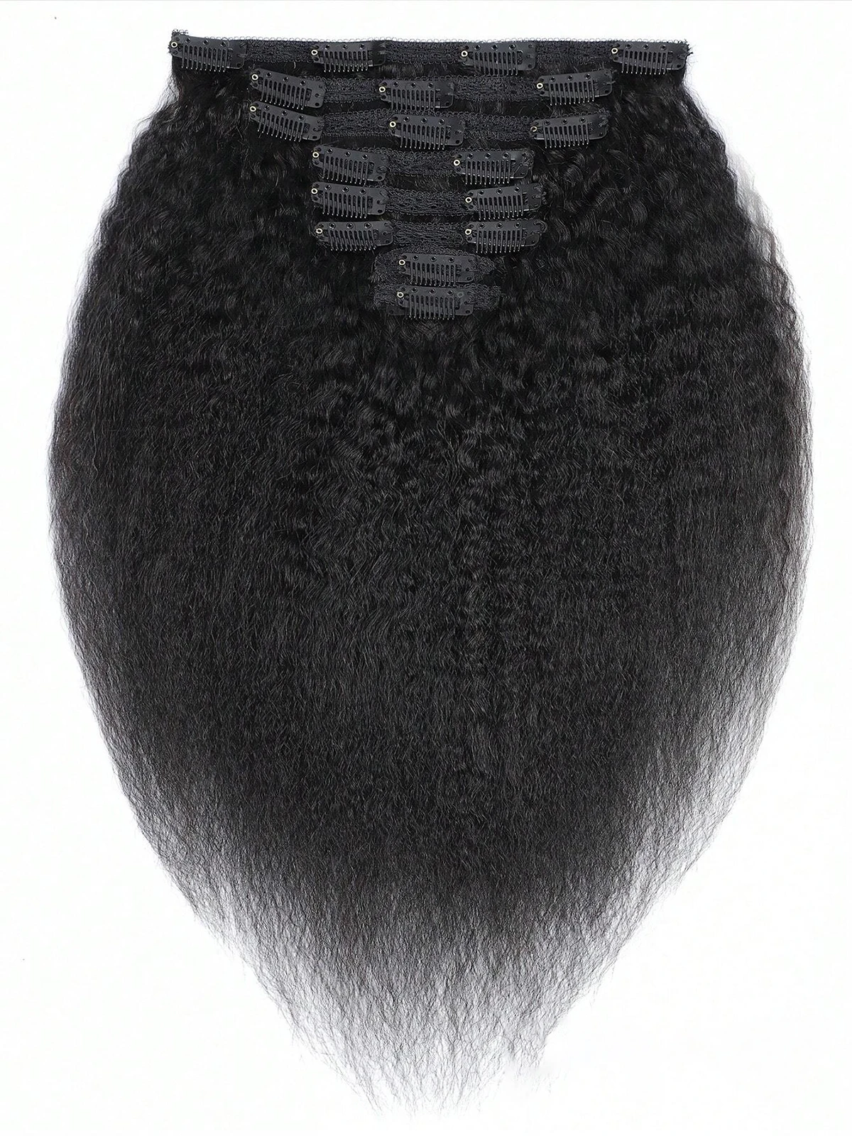 Kinky Straight Clip In Human Hair Extensions 8Pcs/Pack Full Head For Black Women Brazilian Clip in Hair Extension Human Hair