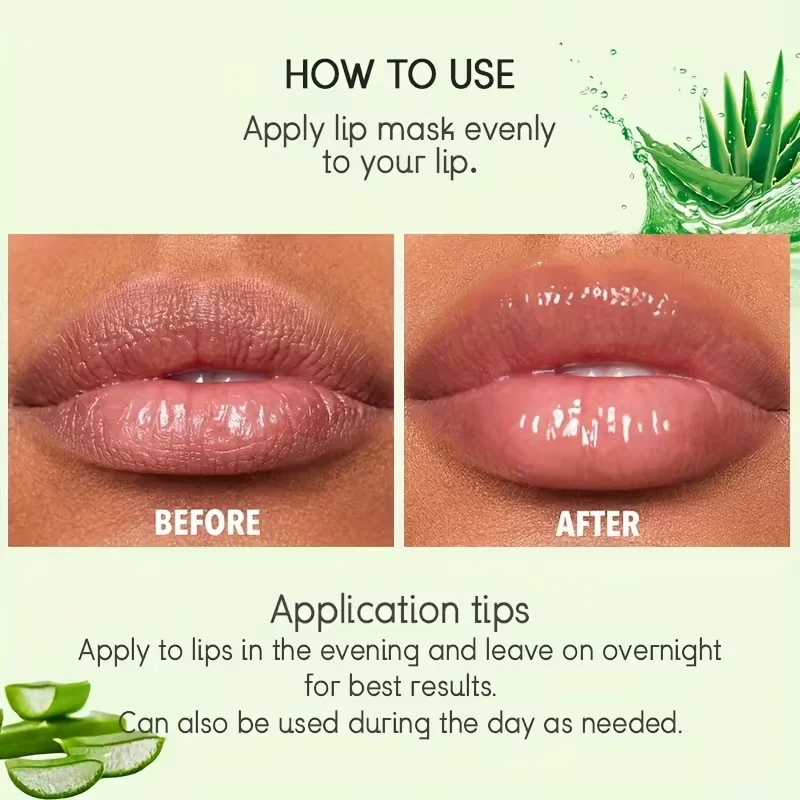 Hydrating Lip Mask With Aloe Strawberry Honey And Grape Balm Lip Mask Lip Line Exfoliating Moisturize Dead Skin Repair Lip Care 5