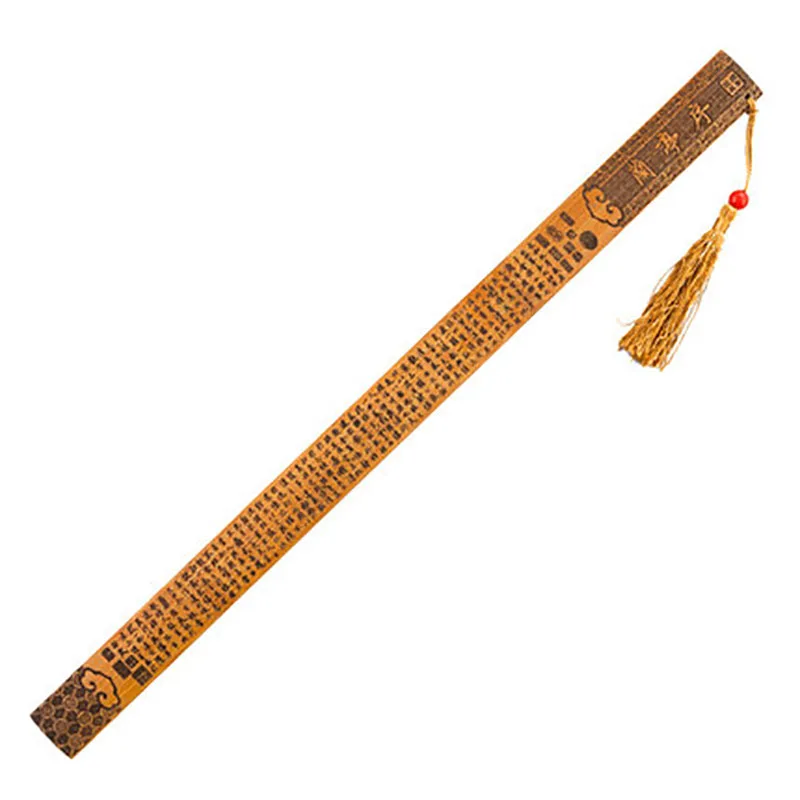 Natural Bamboo Ruler for Home Decor, Paper Weight, Chinese Classic, Three Character, Classic Tao Te Ching, Dao De Jing, Discip