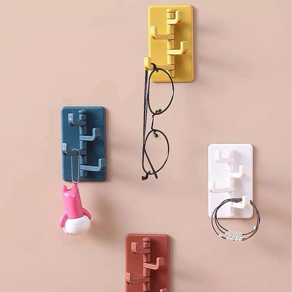 Behind The Door Clothes Hook Save Space Strong Adhesive Convenient Best Seller Functional Popular Nailless Hook 4 Hooks Up