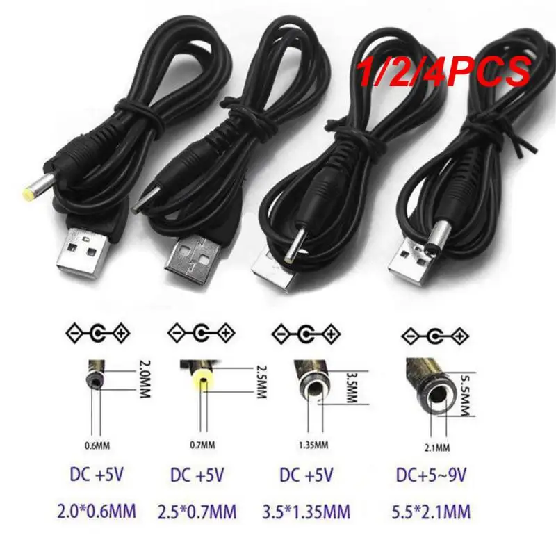 

1/2/4PCS USB 2.0 A Male To DC Power Cable Adapter 2.0*0.6mm 2.5*0.7mm 3.5*1.35mm 4.0*1.7mm 5.5*2.1mm Jack Connector Charger Cord