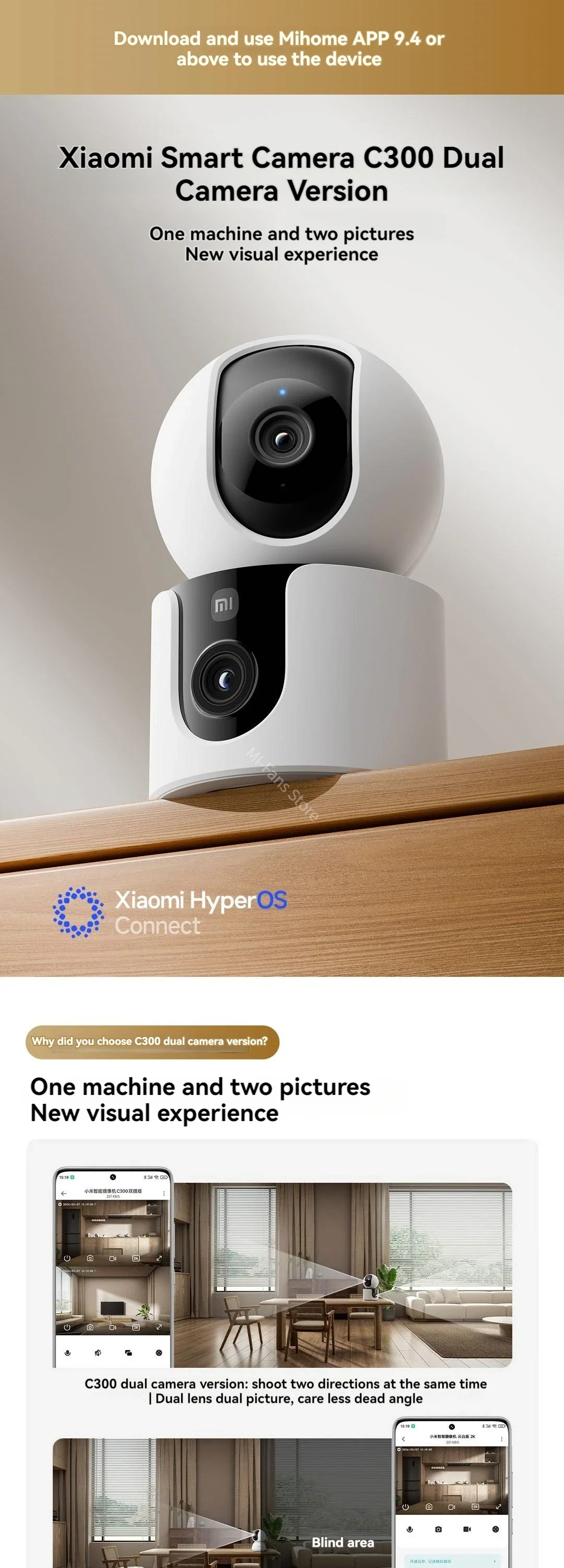 Gadgetoo Xiaomi Smart Camera C300 Dual Lens Version