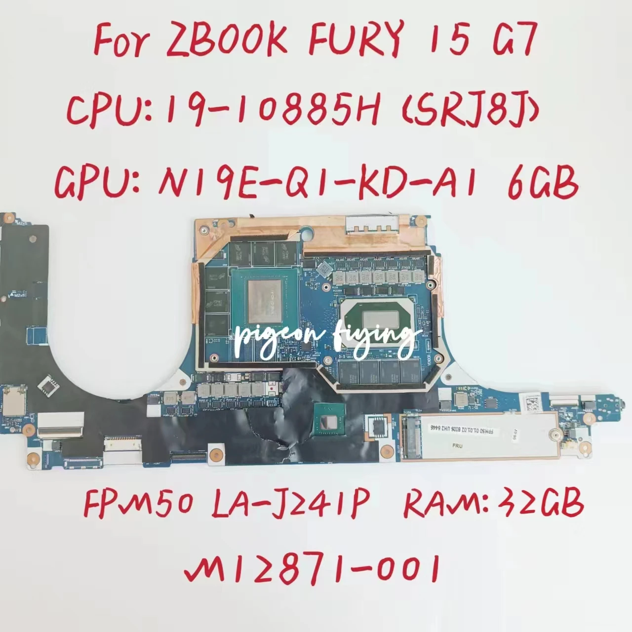 

FPM50 LA-J241P For HP ZBOOK Fury 15 G7 Laptop Motherboard CPU: 19-10885H SRJ8J GPU: 6GB RAM:32GB DDR4 M12871-001 100% Test OK