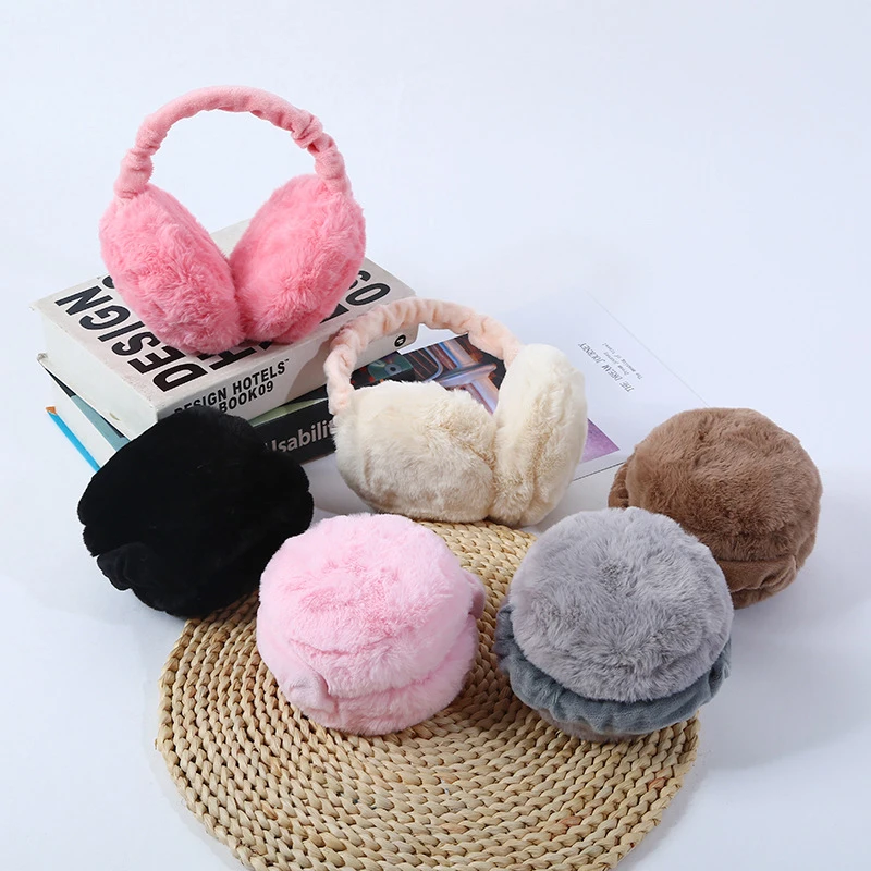 

1Pc Soft Plush Ear Warmer Winter Warm Earmuffs Adjustable For Women Men Fashion Solid Color Earflap Cold Protection EarMuffs