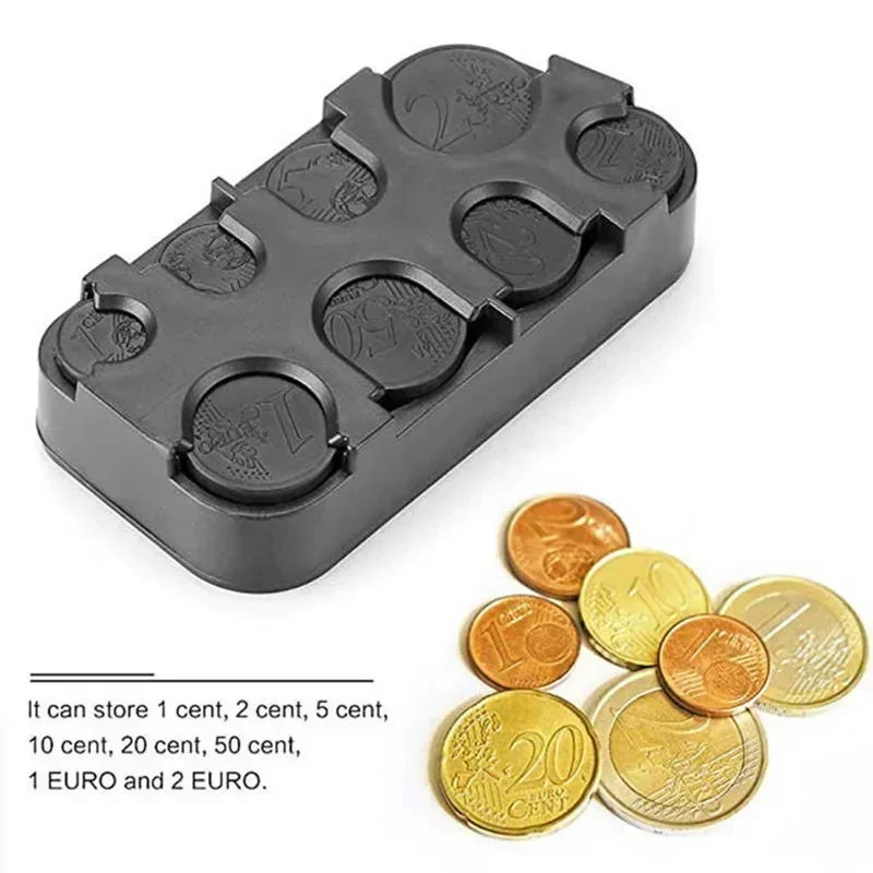 Coin Holder Euro Coin Dispenser Plastic Coin Boxes Money Box Collection Wallet Storage Organizer