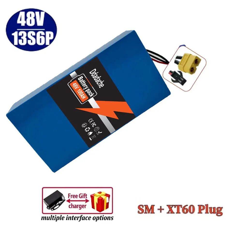48V 100ah 13s6p Lithium-Ionen-Akku 48V 100000mAh 2000W Akku für Elektrofahrzeuge, Roller und Fahrräder, integriertes 50A BMS+Ladegerät – Detail 9
