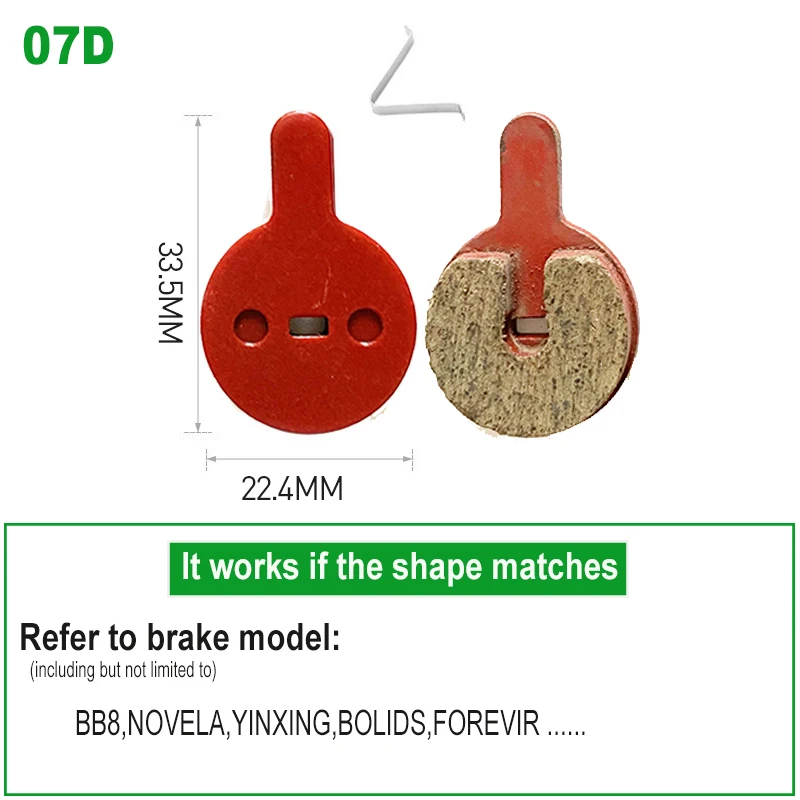 Resin MTB Bicycle Disc Brake Pads 10 Pairs Bike Brake Pad Electric Scooter Replacement for kugoo G2 Pro BB8