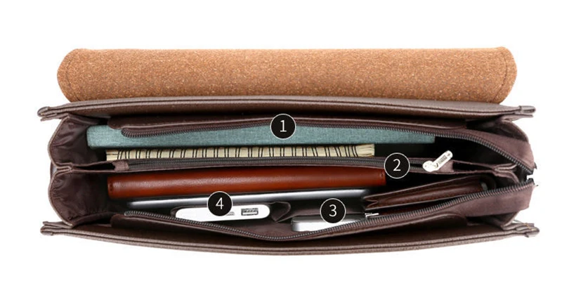 Men's Messenger Shoulder Briefcases PU Leather Executives Designer Business Office A4 Ipad Portfolio Side Crossbody Bag Male