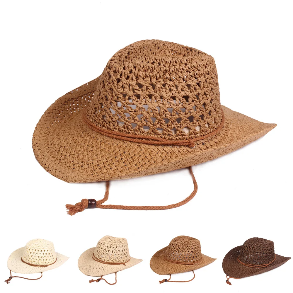 Frühling Und Sommer Männer Cowboy Hüte Stroh Weben Retro Stil Faltbare 60cm Outdoor Reise Hohe Qualität Männlich Eimer Kappe NZ0043 – Detail 6