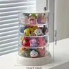 1Pc Cute grain storage box display Storage acrylic blind box display stand transparent multi-layer rotating table 5