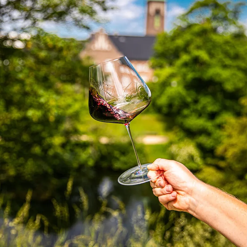Handmade Crystal Burgundy Goblet 6
