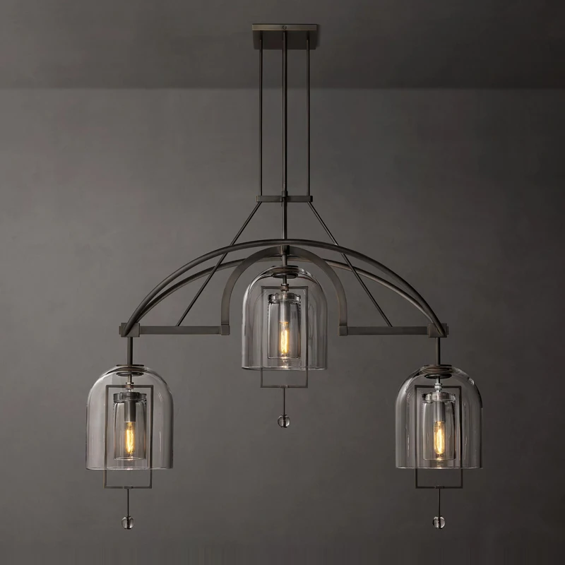 Vintage American Black Brass Chrome E14 Chandelier Lighting Hanging Lamps Suspension Luminaire Lampen For Living Room