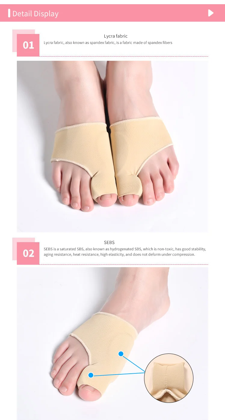 1 Pair Silicone Toe Correction Device, Breathable And Comfortable Toe Splitter, Washable And Reusable – Detail 4