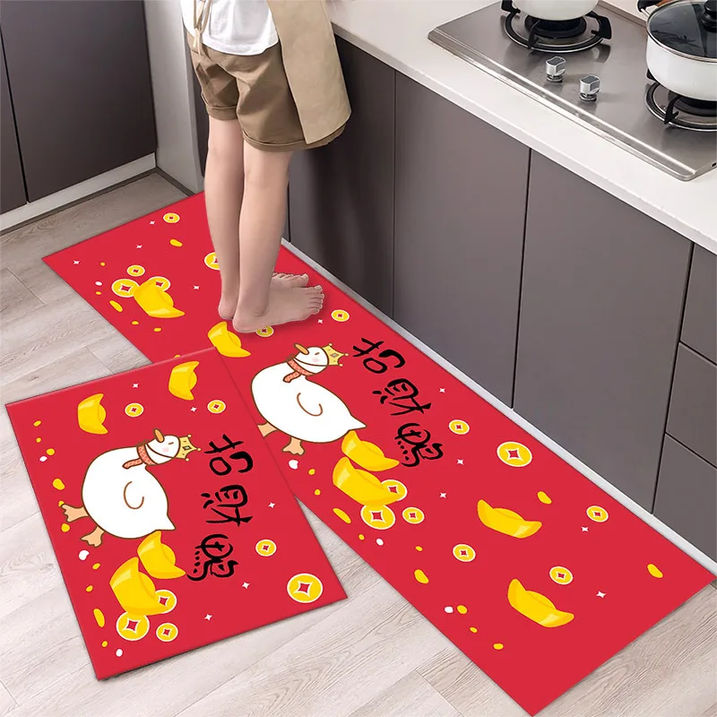 thumbnail image 1 of Alfombra de cocina antideslizante con estampado de dibujos animados, lavable, para entrada de casa, sala de estar, dormitorio, decorativa, 1 of 5