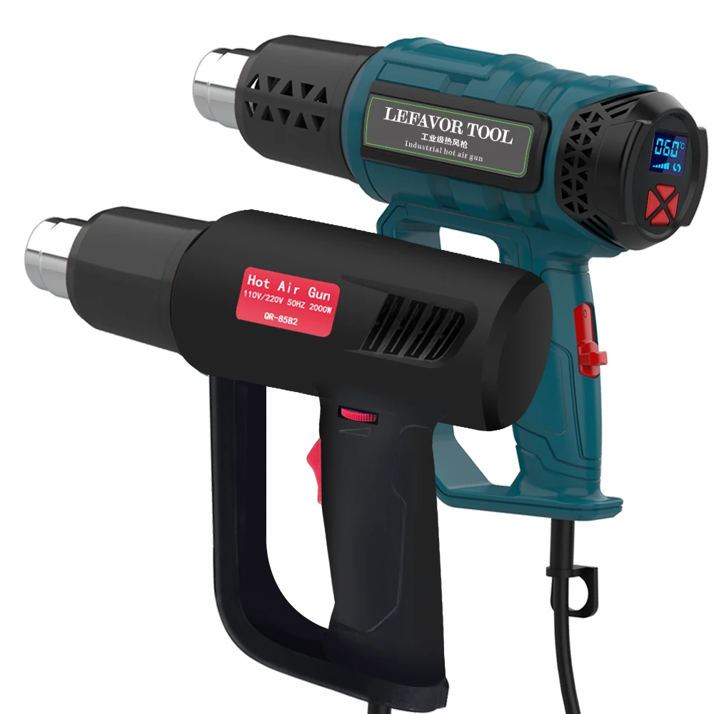 2000W Electric Hot Air Gun 220V Industrial Dual Wind speed Temperature controlled Building Hair Dryer Heat Gun Nozzle car film 2
