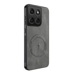 Leather Texture Magnetic Charging Phone Case Cover for Motorola Edge 70 Max (GRAY)