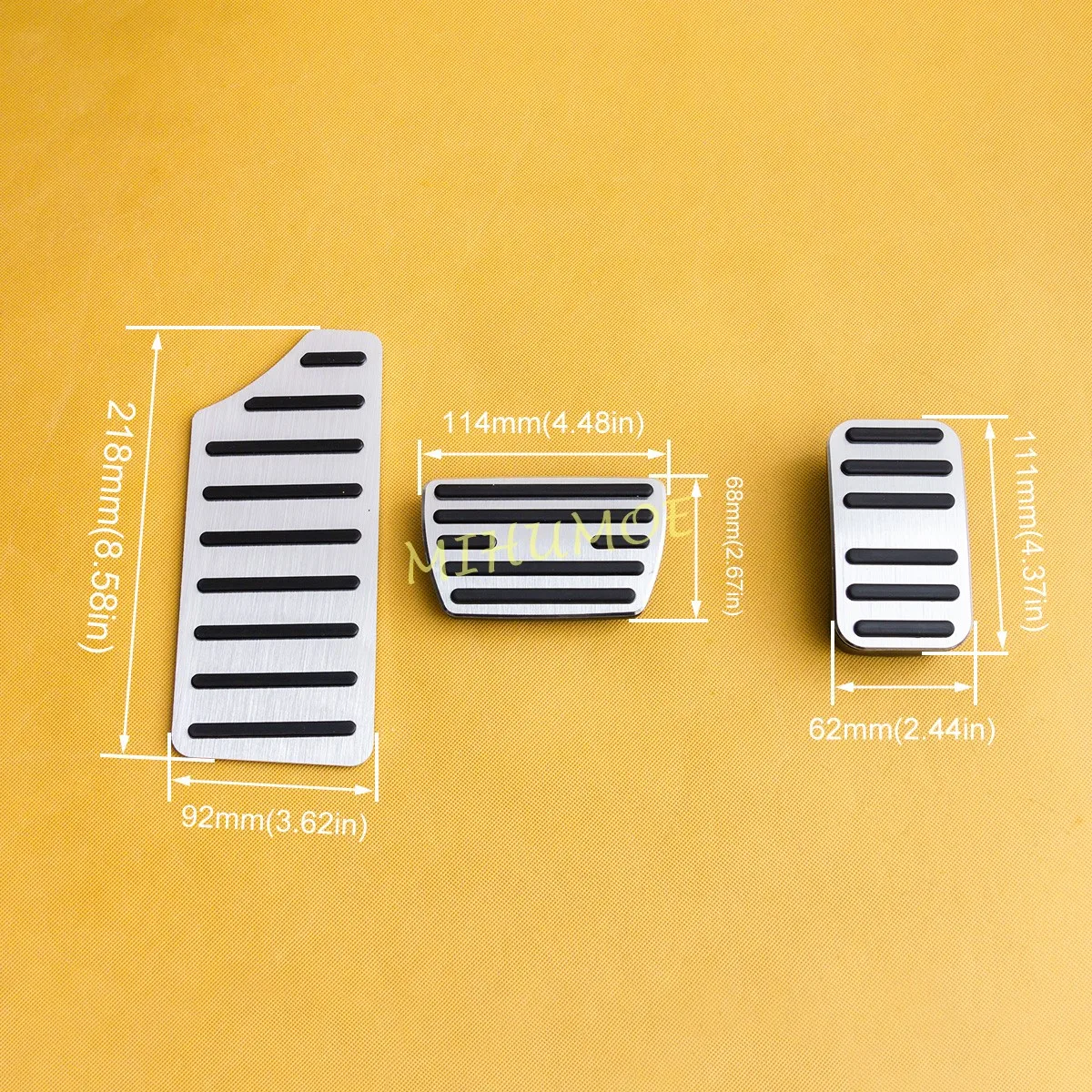 LHD 실버 알루미늄 발 받침 데드 브레이크 가스 스로틀 페달 패드 커버 세트 2016-2025 Honda Civic 10th 11th