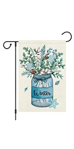 welcome winter garden flag