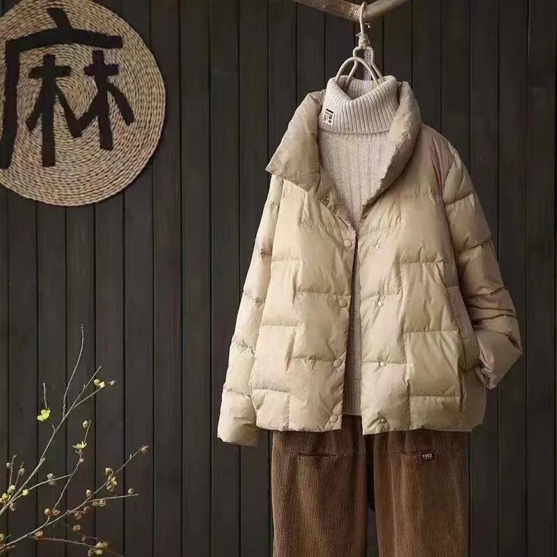 Lucky Brand Oversize Faux Shearling Collar Quilted Coat | Lyst