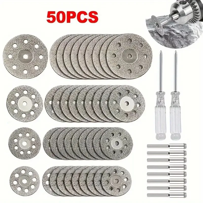 Diamond Cutting Wheel Set Drill Metal Cut Off Disc 50 Pcs for Dremel Rotary Tool