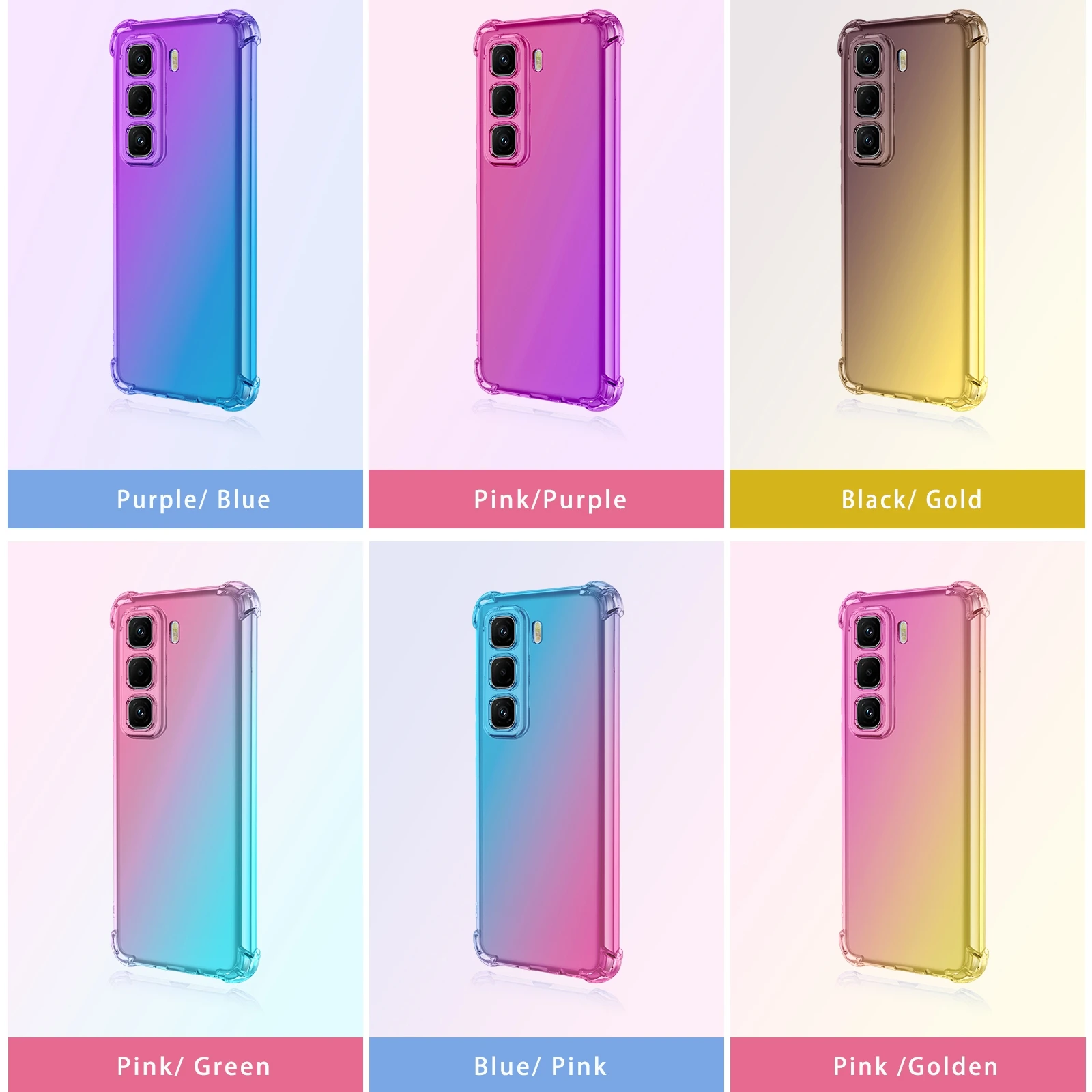 Airbag Shockproof Gradient TPU Protective Phone Case Cover