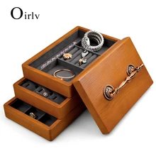 

Oirlv Multifunction Layering Solid Wood Jewelry Organizer Box with Microfiber Jewelry Storage Case for Necklaces Ring Earrings
