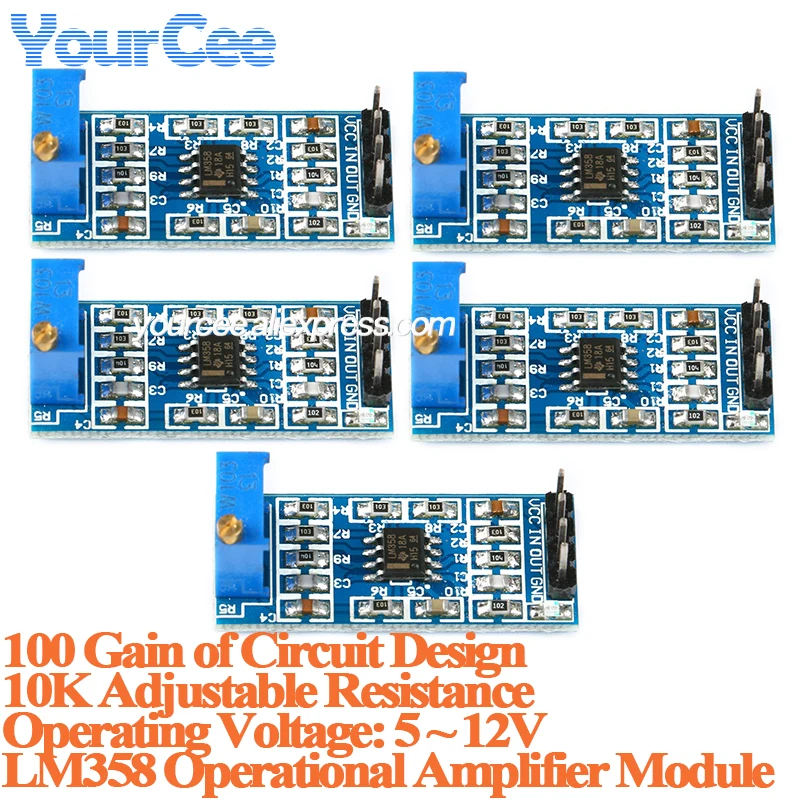 5pcs/1pc LM358 LM358P Operational Amplifier Board Module 5 ~ 12V 100 ...
