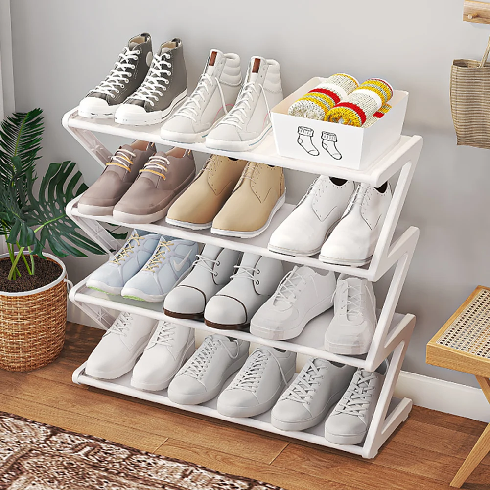 Z-shaped Layer Shoe Organizer Space Saving Shoe Rack For
