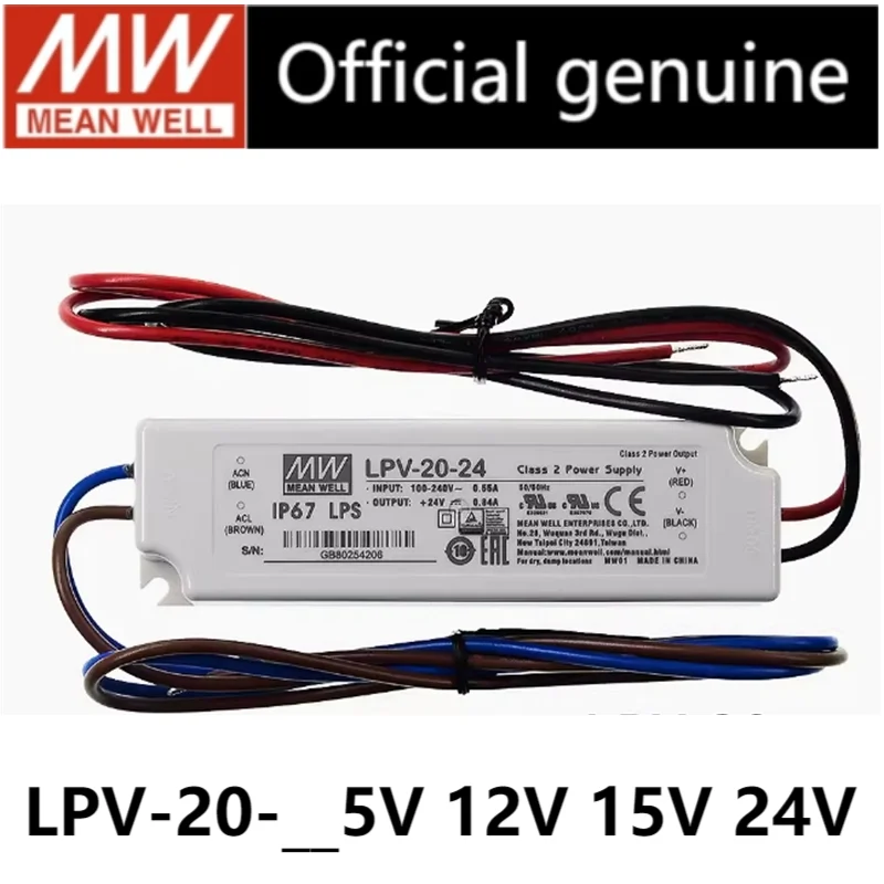 MEAN WELL LPV-20 LPV-20-5 LPV-20-12 LPV-20-15 LPV-20-24 MEANWELL LPV 20 20W