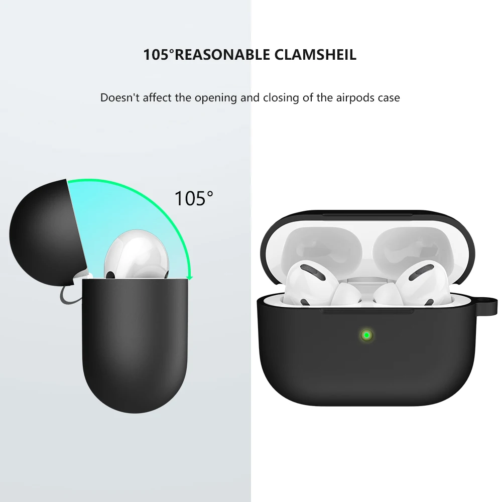 Silicone Cover Case For apple Airpods Pro Case hook Bluetooth Case for airpod pro For Air Pods Pro 1 Earphones Accessories skin