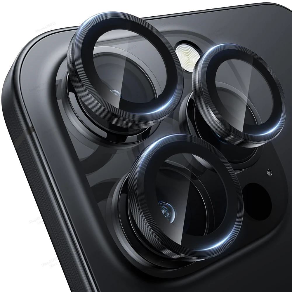 Premium Metal Camera Lens Protector with Tempered Glass Film