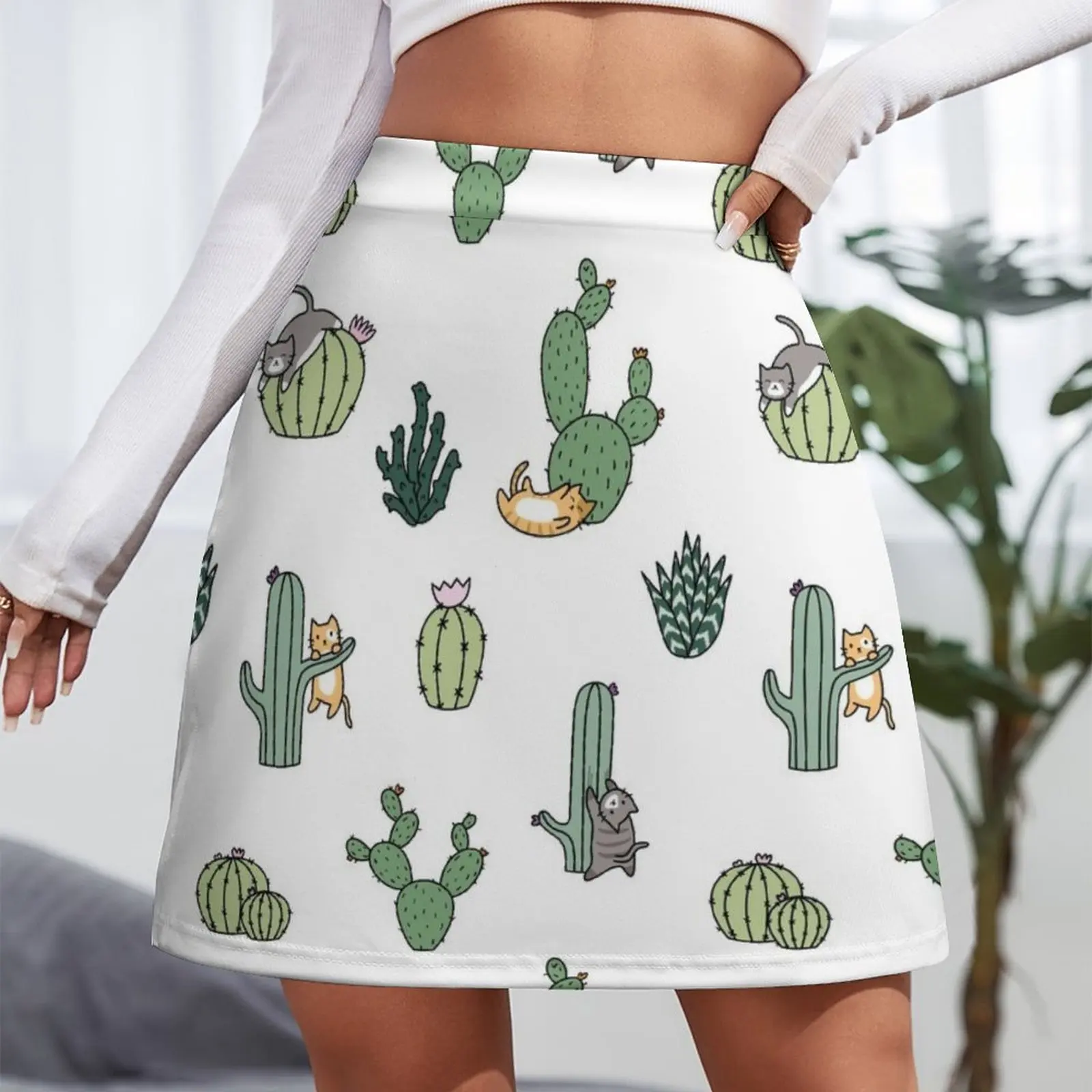 Cacti Cats Mini Skirt rave outfits for women dresses for prom cosplay sexy skirt